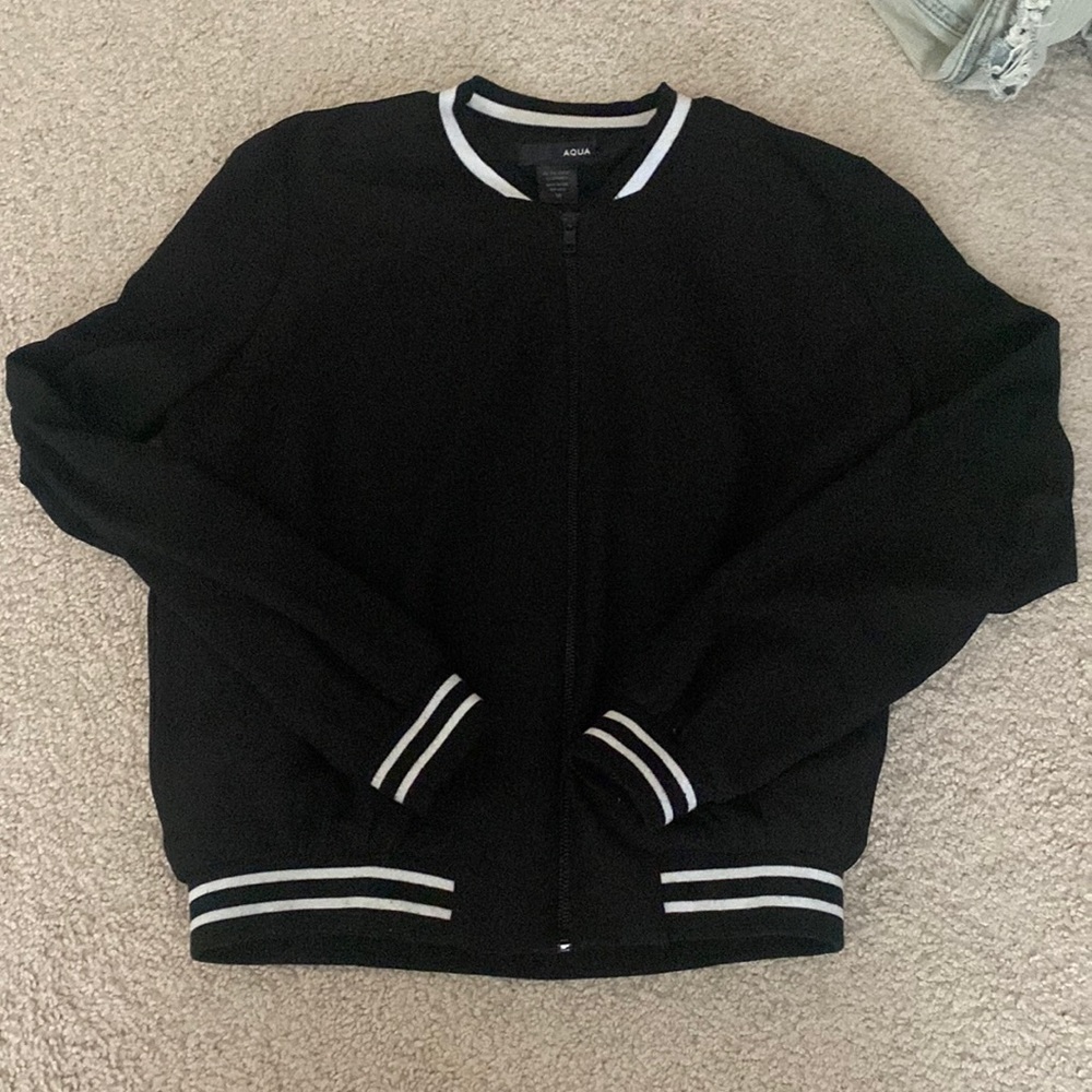 Aqua bomber jacket